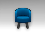 Blue Fabric Armchair (Front)