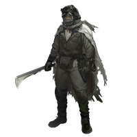 A Kuranta bounty hunter wielding a billhook machete