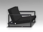 Simple Black Lounge Chair (Left)