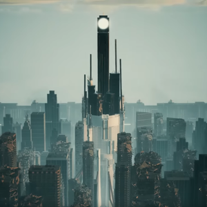 A screenshot showing The Shard in the We Will Rise music video