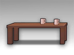 Long Wooden Table (Tea Set)