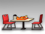 Fast Food Two-Seater Table