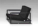 Simple Black Lounge Chair (Right)