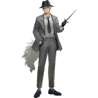 Ditto, but with gray suit and dark blue fedora