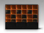 Orange Checkerboard Bookcase