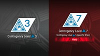 Left: The normal situation at Contingency Level 3. Right: The warning at Contingency Level 7.