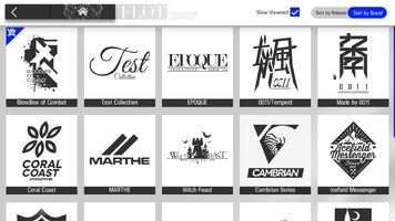 The Fashion Gallery, sorted by brand