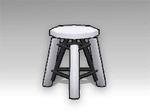 White Leather Broadcast Stool